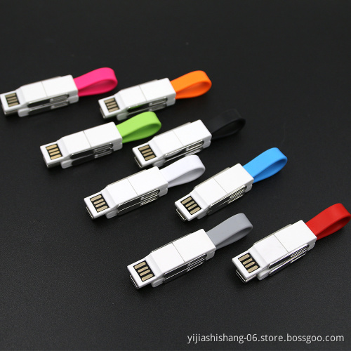 Yijiashishang New promotional gift 4 in 1 keychain usb data charging kable cable charger with OTG function work for all phones